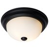 Nuvo 2-Light 11-Inch Flush Mount, Matte Black Finish Opal Glass 60/127